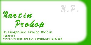 martin prokop business card